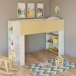 Cubby House Bunk Bed With Open Shelves
